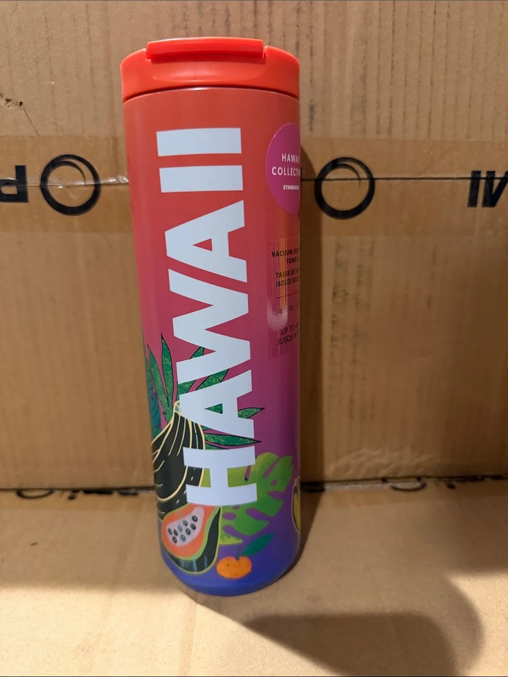 Starbucks Hawaii Gradient Red Pink Travel Tumbler